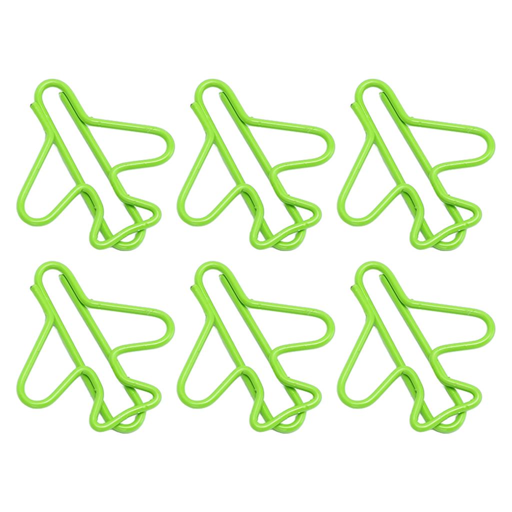 100Pcs Cute Paper Clips Plane Shape Design Covered Wire Bright Color   Paperclips for Scrapbook Card Papercraft