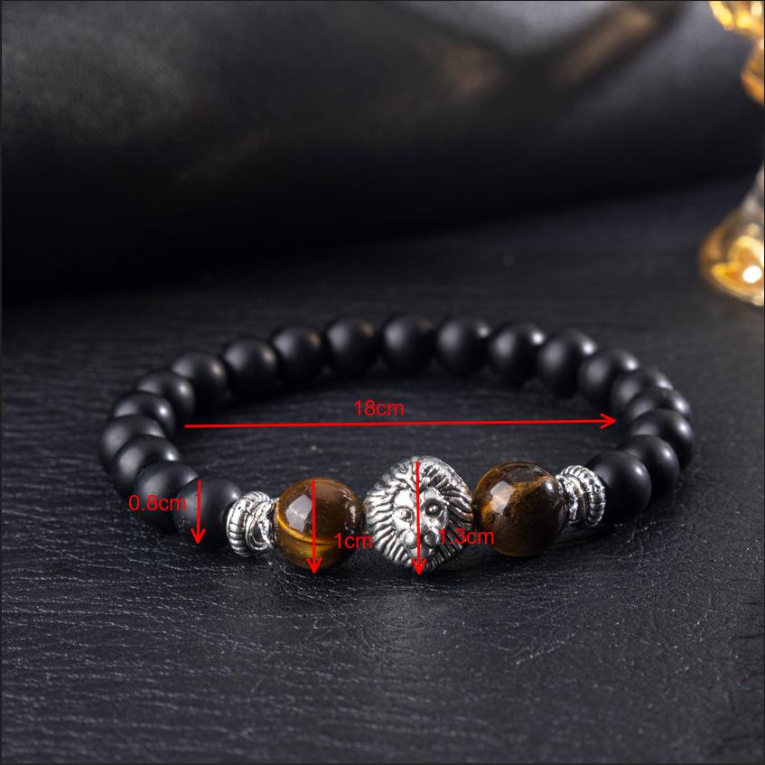 Natural Stone Bracelet, Tiger Eye, Black Matte Beaded Bracelet, Bohemian Men's Bracelet, Accessories