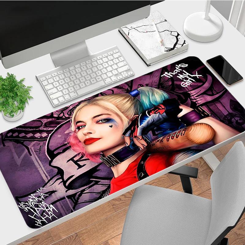 Harley Quinn Xl Gaming Mouse Pad Nonslip Rubber Base Stitched Edge Waterproof Desk Mat For Pc Laptop Gamer Office Computer Accessories C927346