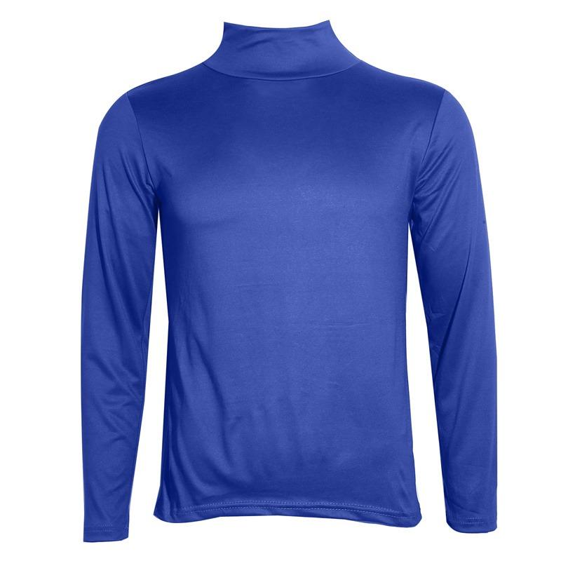 Youth Mens Turtleneck Long Sleeve T-Shirt Solid Color Slim Fit Thin Casual Fashion Basic Top