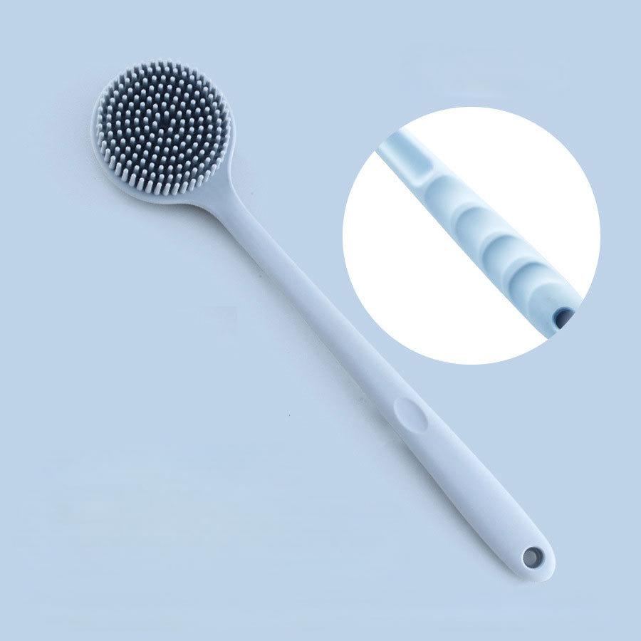 Multifunktionale Silikon-Duschbürste mit langem Griff, weiche Wasch-, Rückenreib- und Reinigungsbürste für Bad & Dusche