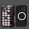 Magnetic For Magsafe Love Heart Case For iPhone 15 Pro Max 11 12 13 14 16 Pro Max 16E 17 Air Built-in Metal Plate Lanyard Cover