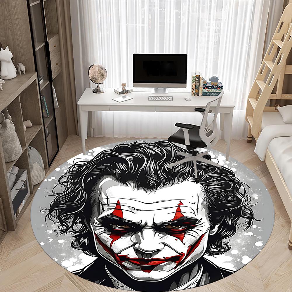 1 ks Kulatý koberec Joker Klaun do kanceláře, pod kancelářské židle, do ložnice, obývacího pokoje, domácí dekorace, dekorace místnosti, k dispozici v různých velikostech
