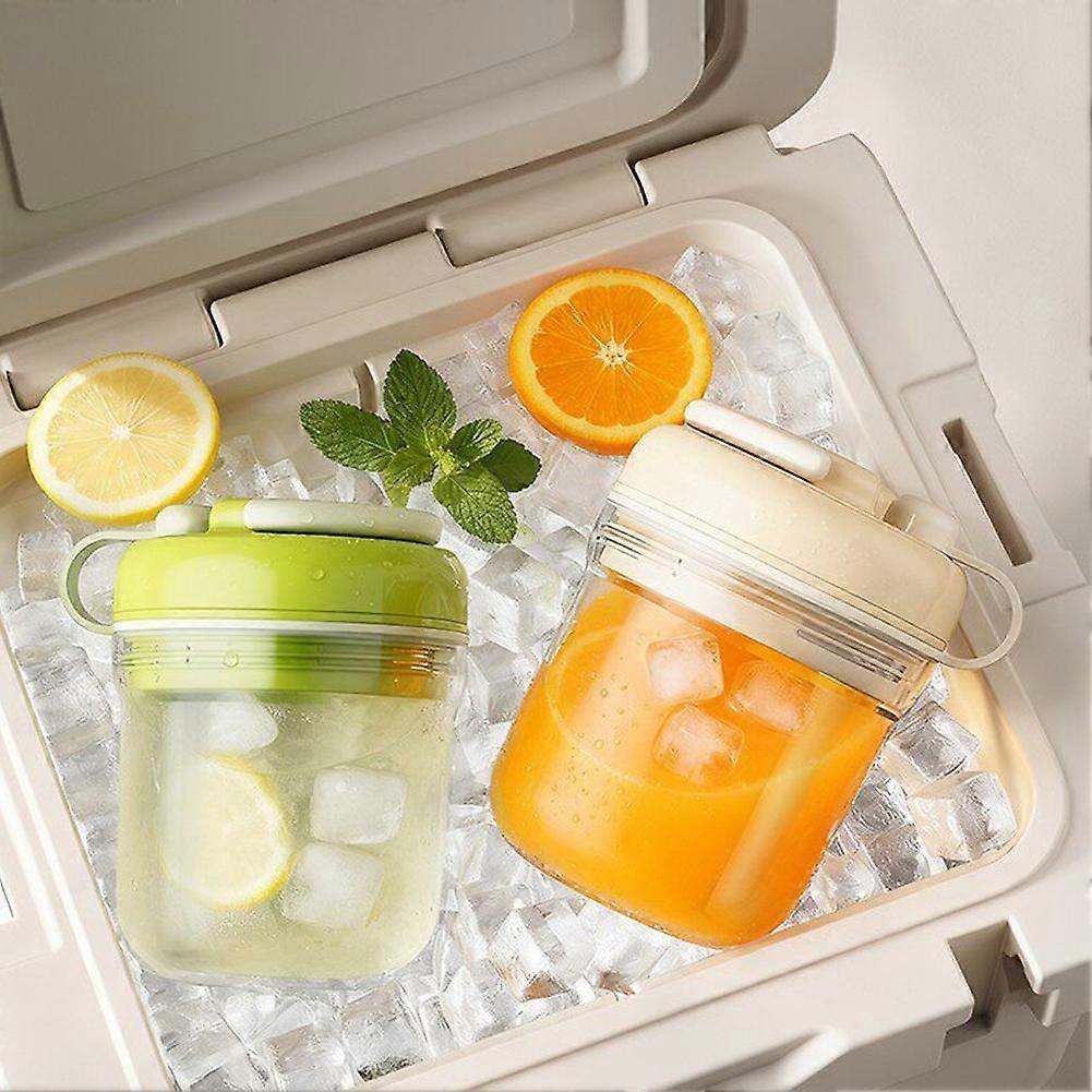 3 In 1 Ice Cup Coffee Travel Bottle With Ice Tray Press Button Dispenser