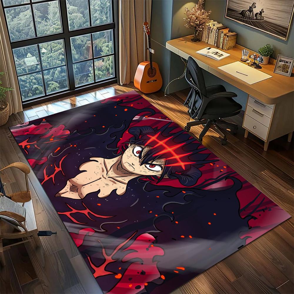 Black Clover Printed Rug Carpet Non Slip Washable Floor Mat for Gamer Room Large Area Rug Home Decor Bedside Carpet -xia01
