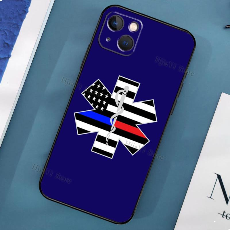 Emergency Medical Star of Life Case On For iPhone 11 12 13 Pro Max Mini X XR XS Max 6 7 8 Plus SE 2020 Phone Back Cover