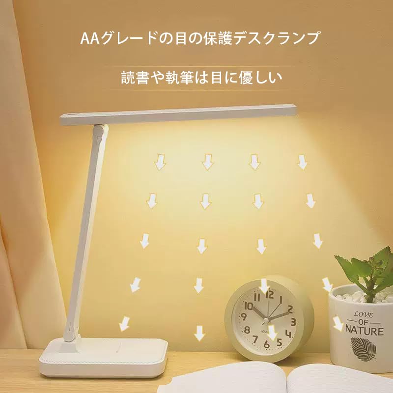[SCOCCA] Multifunctional Eye Protection Lamp, 3-Level Dimming, USB ChargingPlug-in, 6000mAh, 180-Degree Folding, Touch-Sensor Desk Lamp, No Blue