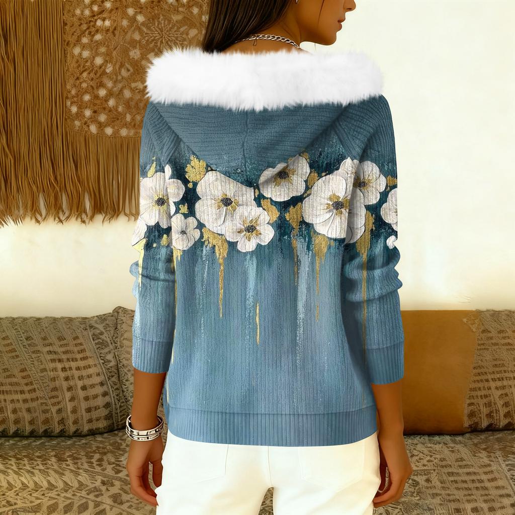 Damkappa Långärmad Med huva Varm vinterkappa Jacka