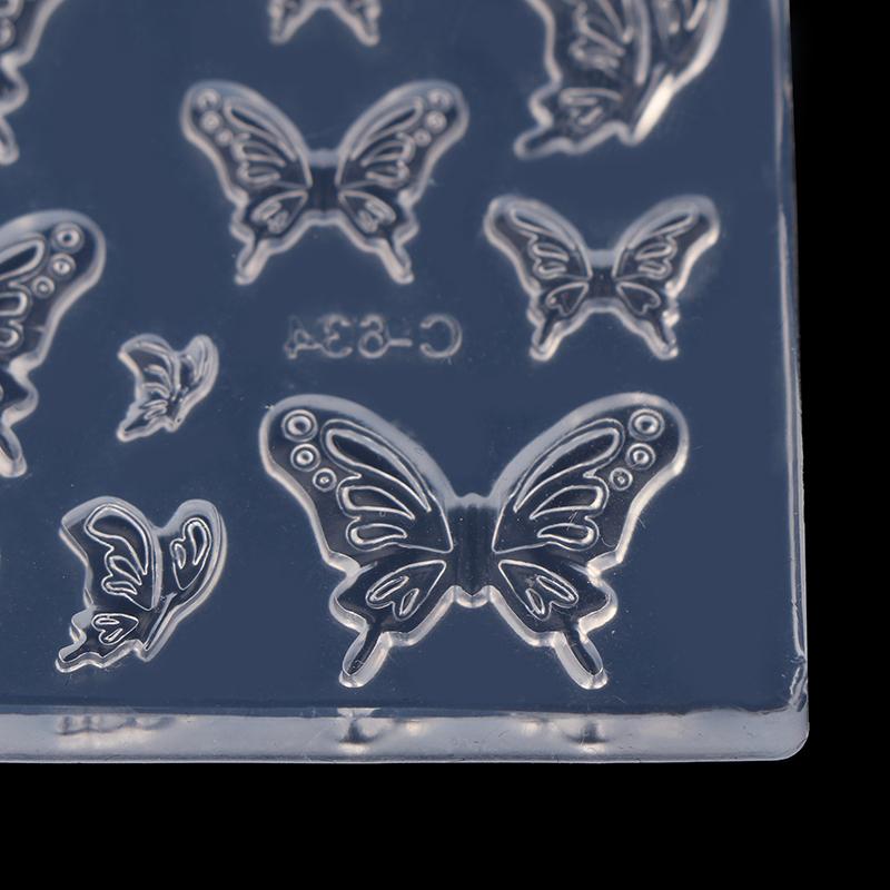 1Pc 3D Butterfly Diy Design Silicone Decorated Nail Art Templates Nails Mold Nail Manicure Art Mould Tools Decorations