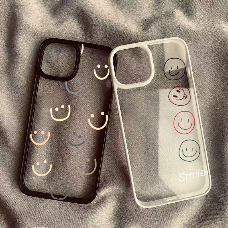 Lucky Side Smiling Face Phone Case For Iphone 17 17Air 16 15 14 Plus Clear Case For Iphone 13 12 11 Pro Max Case Funda Bumber