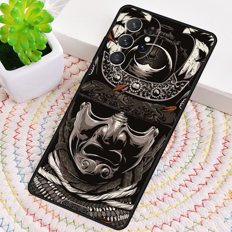 Samurai Mask Warrior Helmet Phone Case For Samsung Galaxy Note 10 Pro S26 S25 S24 S23 S22 Ultra Plus S21 FE S20 Shockproof Cover