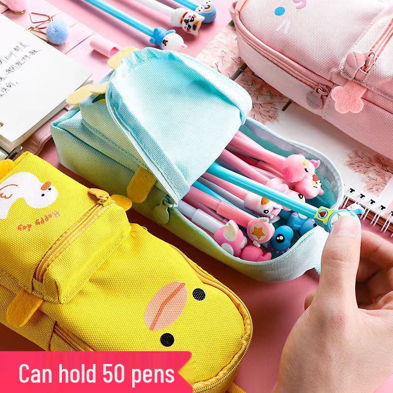 Japanese Style Cute Schoolbag Pencil Case for Girls - Creative, Simple, and High-Appreciation Stationery Box.
