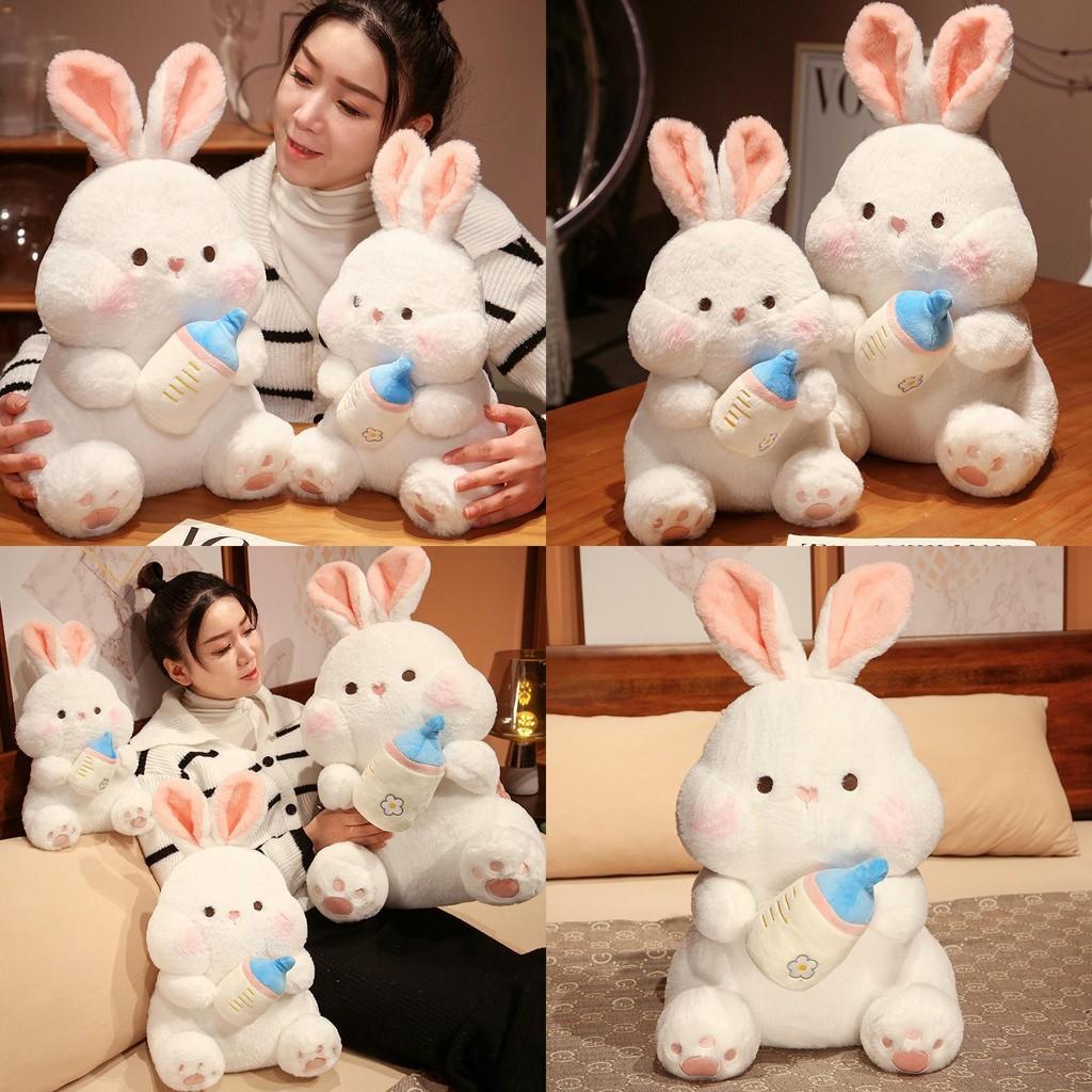 Adorable Plush Bottle Bunny Doll Soft Stuffed Toy For Kids Gentle Comfort Gift