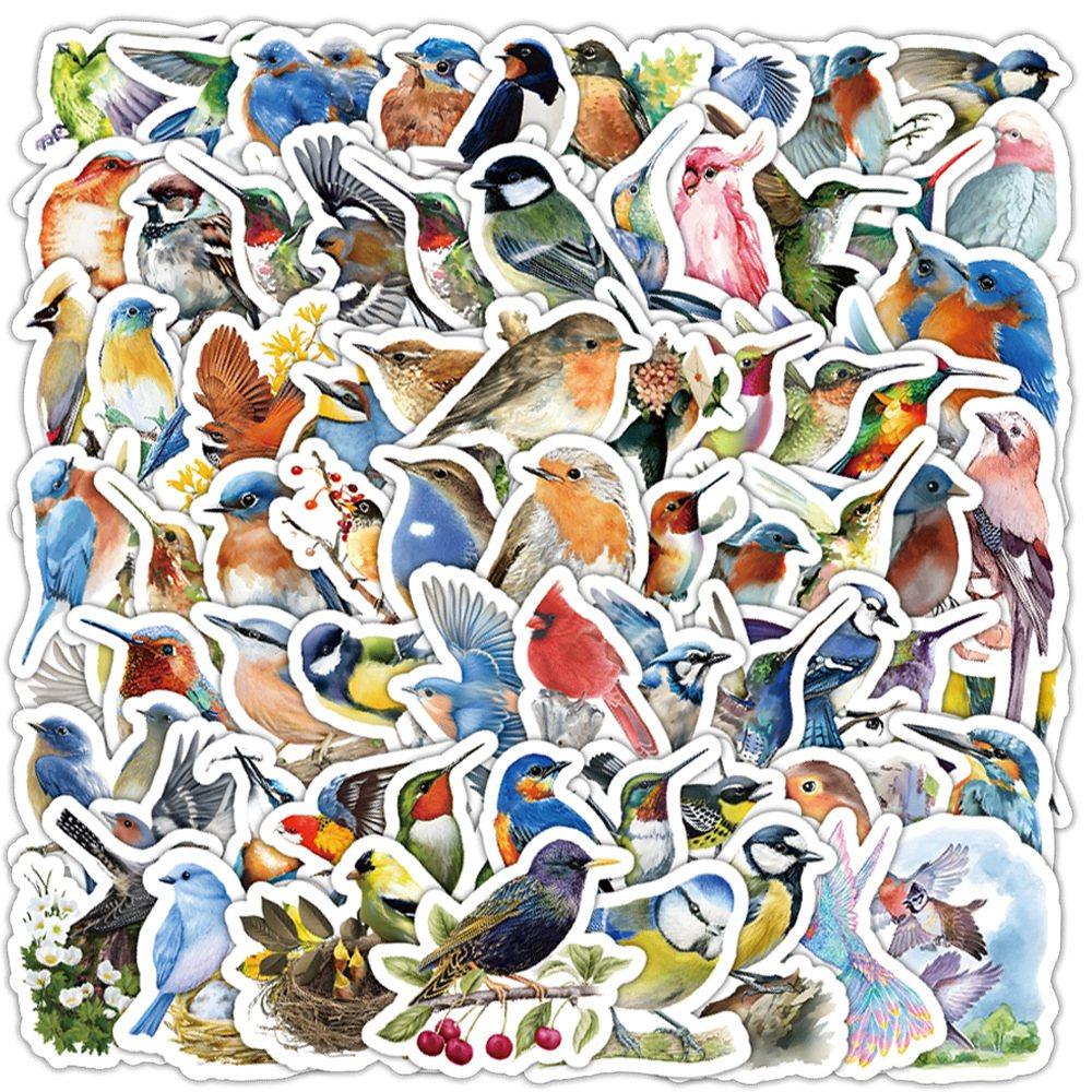 100PCS Ink painting Style Bird Aesthetic Stickers for Laptop Notebook Phone Water Bottle Waterproof Decal Room Decorating
