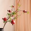 6 Head Artificial Pomegranate Branch Stem Faux Fruit for Vase Realistic Faux Pomegranates Tree Branch for Decoration