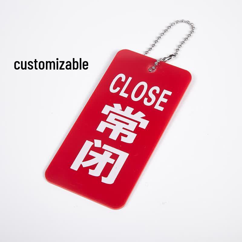 Zhunming Double-Sided Normally Closed Red Acrylic Valve Tag