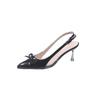 Pointed Toe Shallow Mouth High Heels Fairy Summer New Baotou Bow Back Empty Anti-slip Wear-resistant Stiletto Sandals