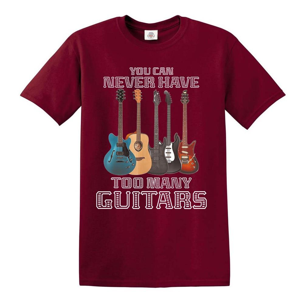 You never have too many guitars mens tshirt guitar rock metal band music tee 2XL