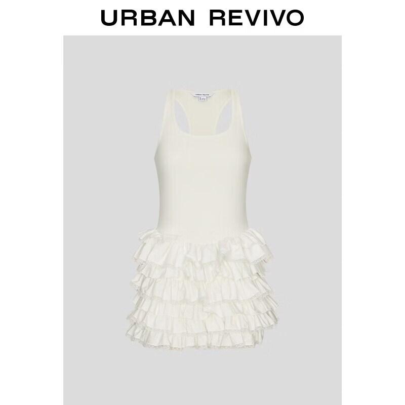 UR2026 Women s Summer U-Neck Lace Mini Dress XL