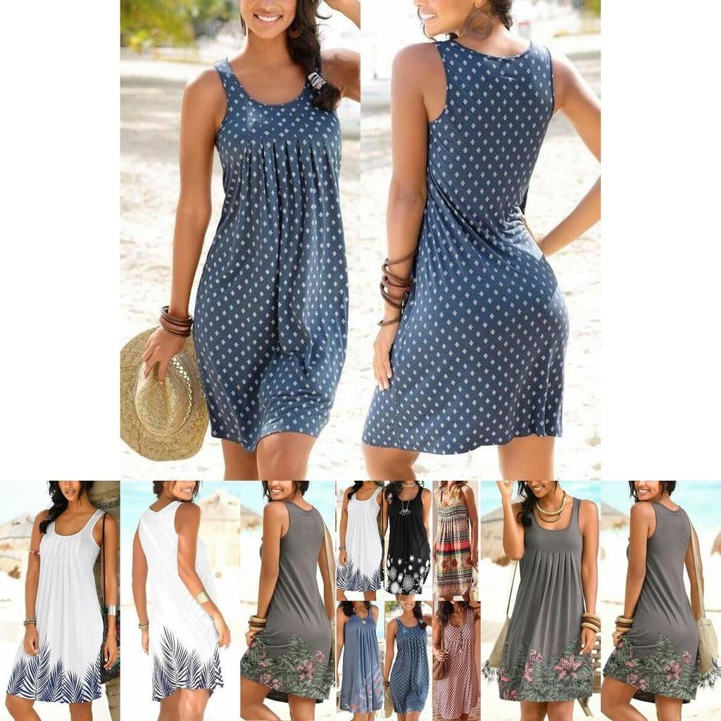 Stylish Women Boho Summer Beach Midi Dress With Gorgeous Floral Print And Loose Fit