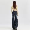 Spring/Autumn 2025 Women's American Retro High-Waist Micro-Flare Jeans - Loose, Versatile, Floor-Length Wide-Leg Pants