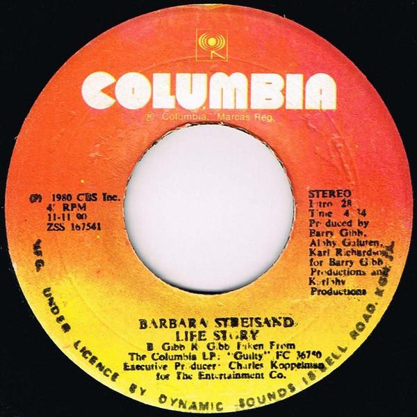 

7inch Record BARBRA STREISAND BARBRA STREISAND Life Story 1111390 Columbia 1980 Jamaica SoulFunk Used