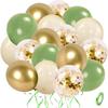50/80PCS Green and Silver Latex Balloon Set Suitable for Birthday Parties, Weddings, Valentine's Day Party Decorations