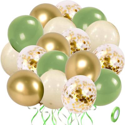 50/80PCS Green and Silver Latex Balloon Set Suitable for Birthday Parties, Weddings, Valentine's Day Party Decorations
