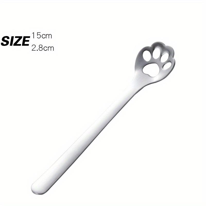 1PC Creative Cute Cat Claw Stainless Steel Spoon Hollow for Ice Cream Coffee Tea Dessert Spoon Kitchen Tableware Accessories