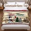 Winter Theme Soft Blanket Personalized Custom Name Text Print Warm Blanket Home Sofa Bedroom Decor