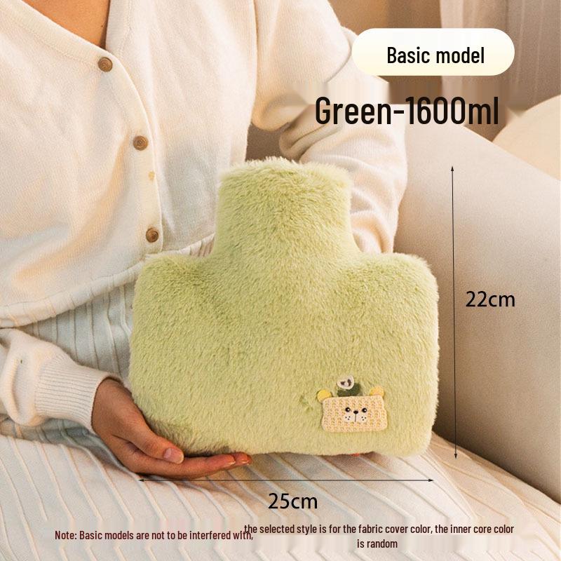 Dual Hand Insert PVC Hot Water Bottle with Removable Plush Cover – Explosion-Proof, Thickened, For Safe Warm Compress and Hand Warmer Use.