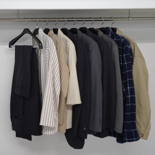 Shinko Hanger Slim Slacks Hanger with Non-Slip Stop Bar, 42cm Wide, "Reverse" Fits Jackets, Slim Stop 42, Black, Swivel Hooks, Made in Japan, 2 Hanger