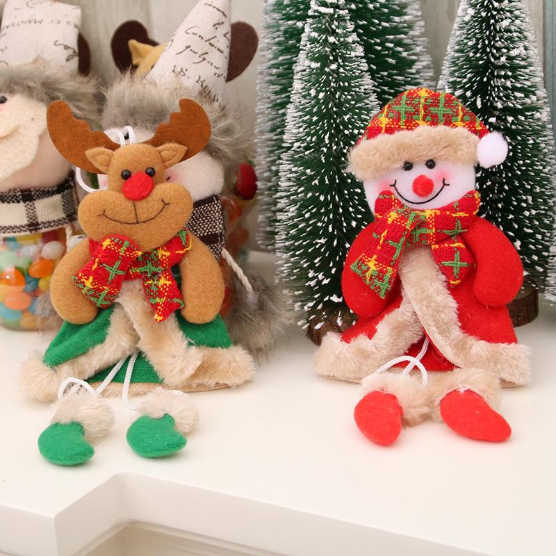 Decorazioni Natalizie Pendenti a Gamba Natalizi Regali di Natale Piccoli Pendenti in Tessuto per Albero di Natale Piccole Bambole
