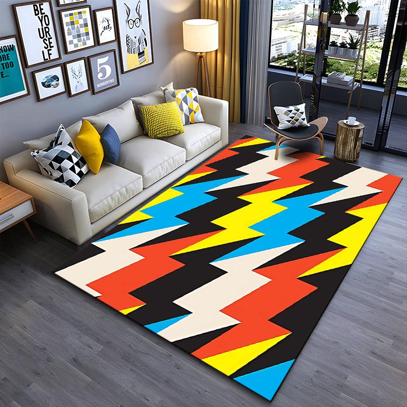 Colorful Lightning Bolt Pattern suitable as a non-slip mat for the living room or bedroom sofa