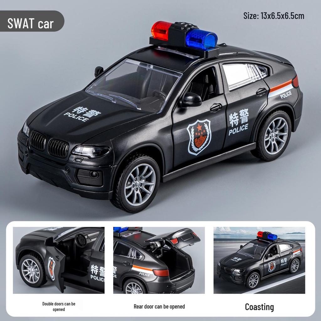 Kids' Inertia-Powered Police Car: 3-Door Opening, Gift for Boys, Ambulance-Themed Simulation Toy