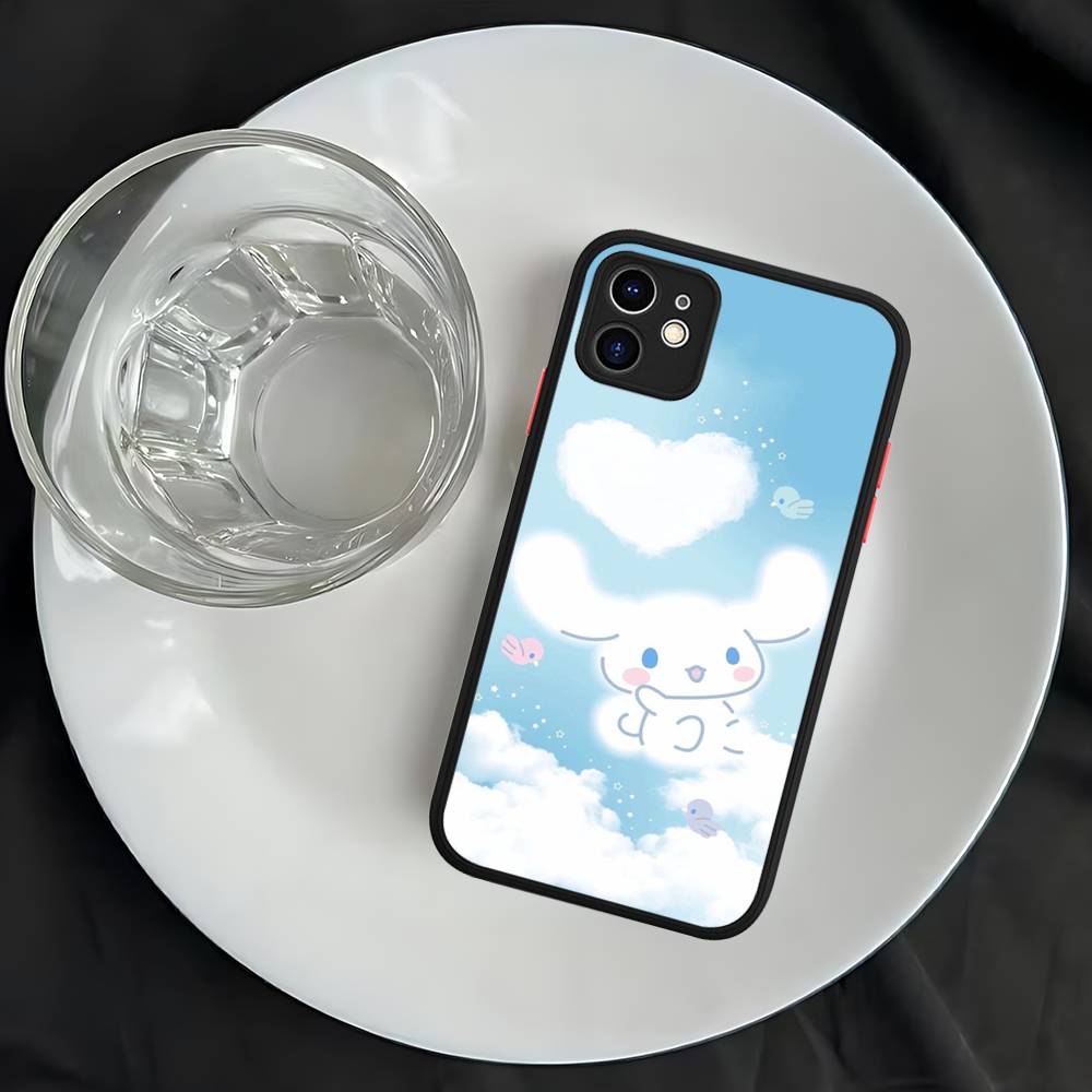 Caroon Cute C-Cinnamorolls Matte Transparent Phone Cover For iPhone Case 16 15 14 13 12 11 Pro Max X XS Max Plus