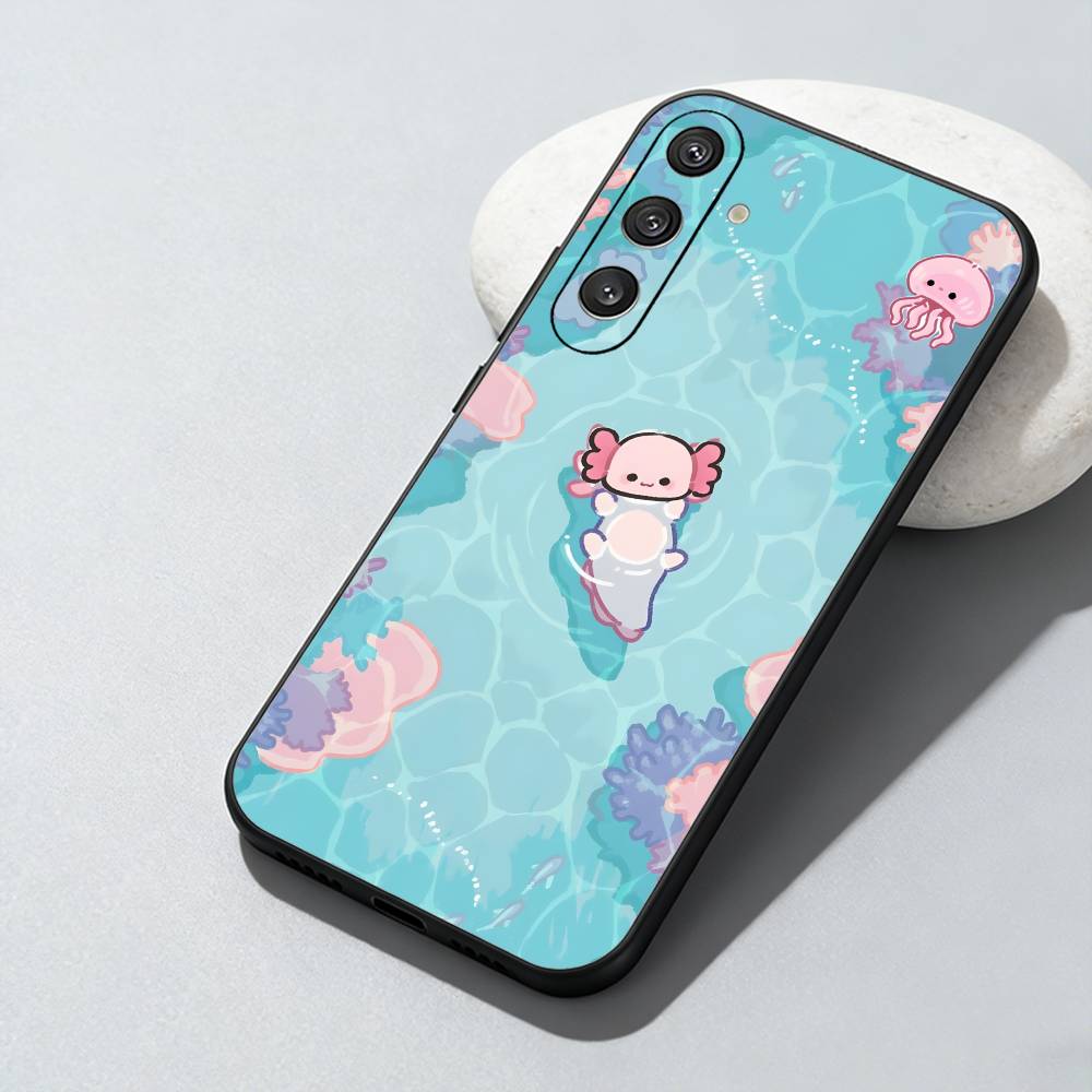 Axolotl Yura Inaho Phone Case For Samsung Galaxy A73,A72,A71,A70,A52,A51 Others Soft Black Cover