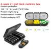 7 Days Pill Medicine Box Weekly Tablet Holder Storage Organizer Container Case Pill Box Splitters Black Pill Case Organizer