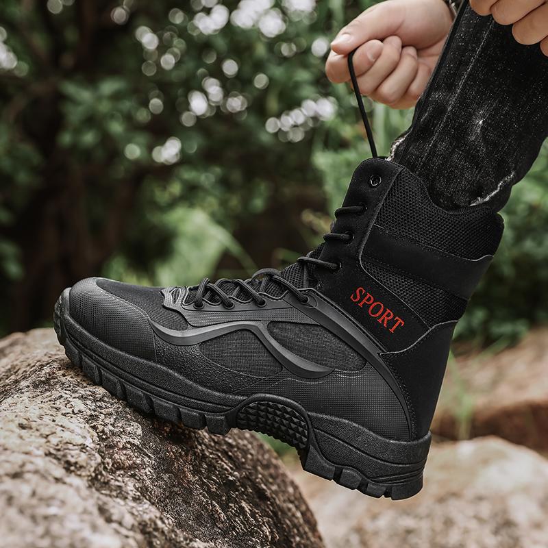 Fashion Golden Sapling Outdoor Leisure Boots Men Classic Breathable Warm Cotton Mid-calf Boot Male Winter Hiking Climbing Shoes Footwear