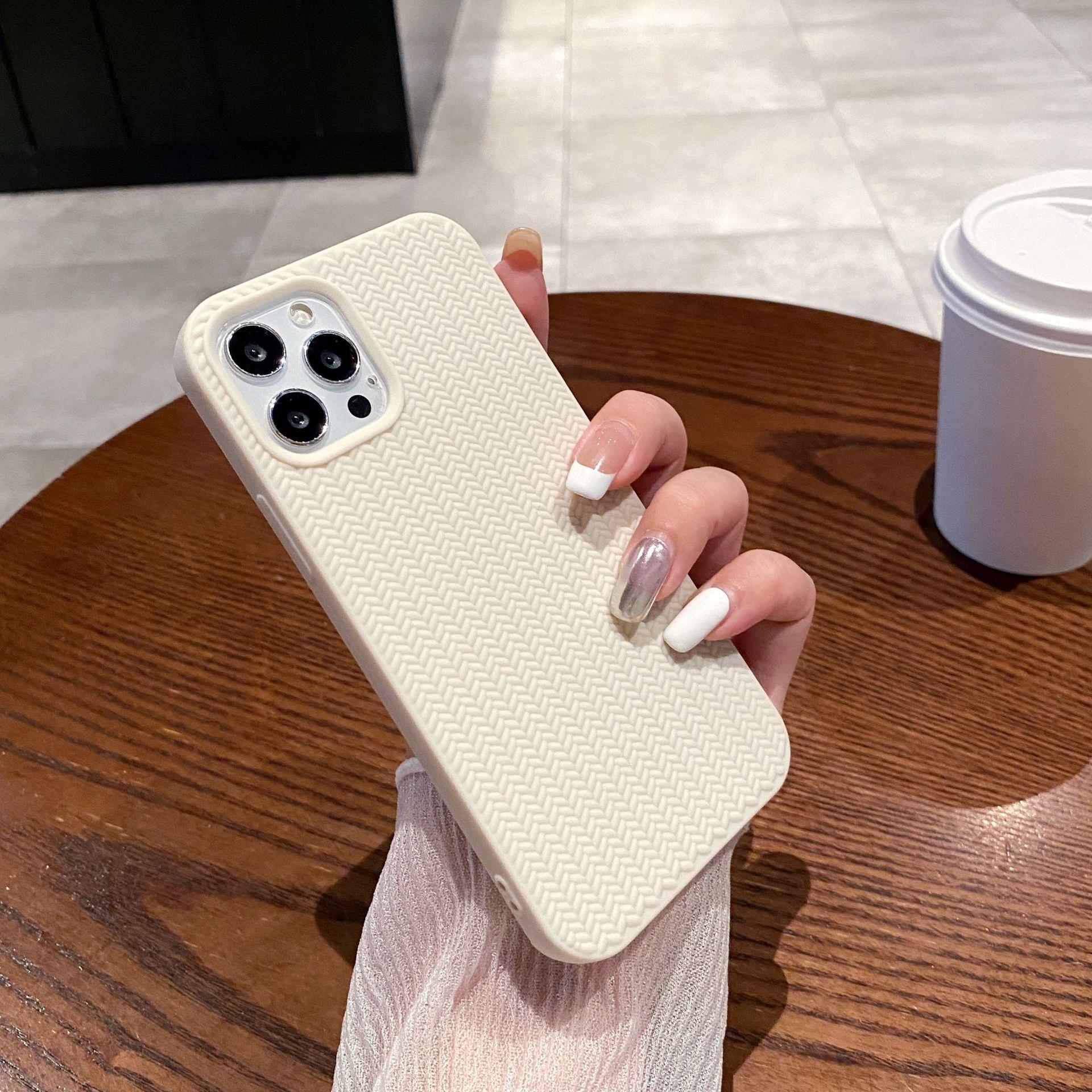 

Weaving Pattern Suitable for IPhone16 High end Sense 13 Anti Fall 12 Large Holes 14 Business Simple Xr Apple 15 Mobile Phone Case iPhone12/12PRO