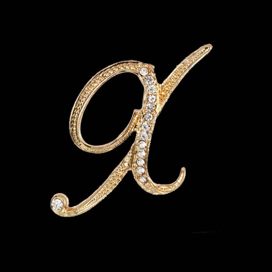 Minimalist Rhinestone Alphabet Brooch: Elegant Geometric Pin for Sweaters or Coats