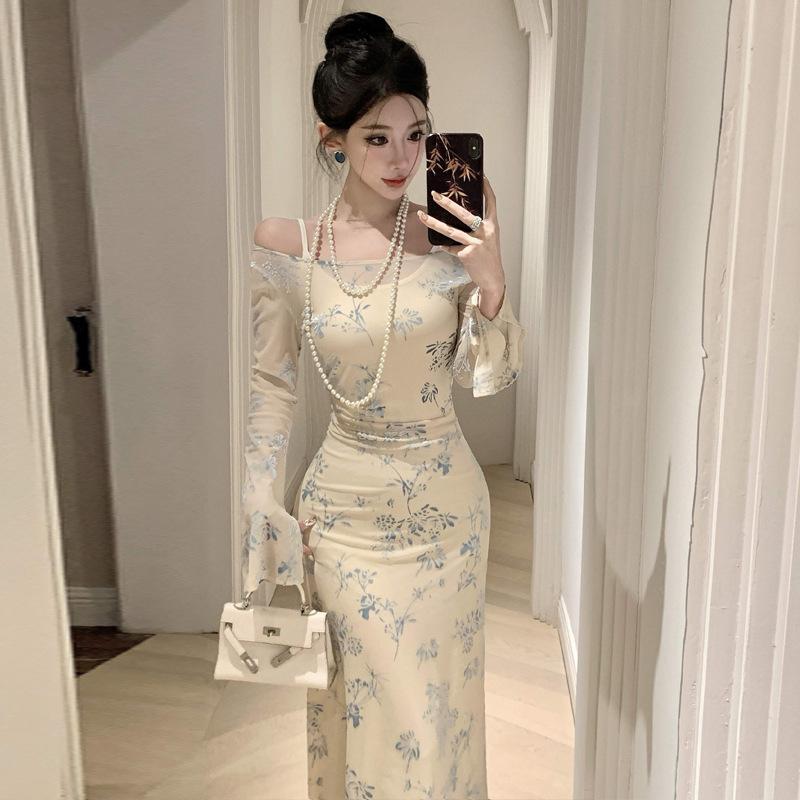 

Элегантное французское жаккардовое платье с юбкой на подтяжках, комплект из двух предметов L