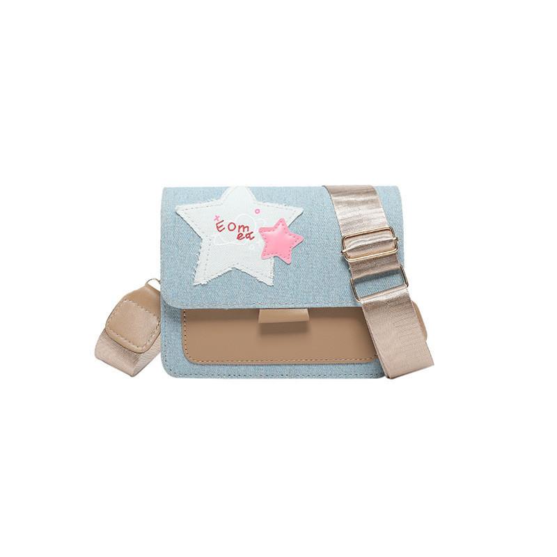 Stylish Summer Patchwork Women's Bag 2024 Trendy Denim Star Crossbody Shoulder Bag