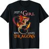 Spaß Nur ein Mädchen, das Drachen liebt Damen- und Mädchen-T-Shirt