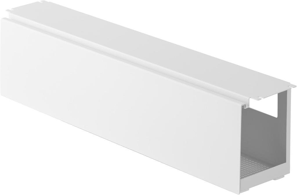 Yamazaki Jitsugyo 4478 Under Desk Top Plate Cable x D12 x Tower Cable Power Tap Fixed with Cover Included Rack, Long, White, Approx. W63.5 H17cm,