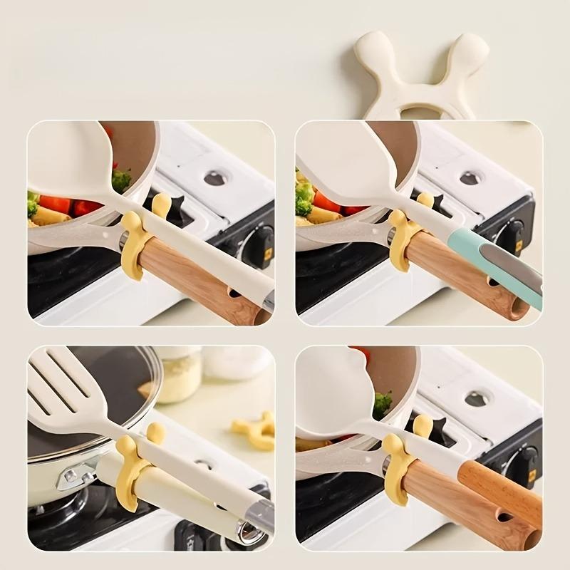 Heat-Resistant Silicone Kitchen Utensil Holder Durable and Easy to Clean with Non-Slip Handle Suitable for Large/Small Pots