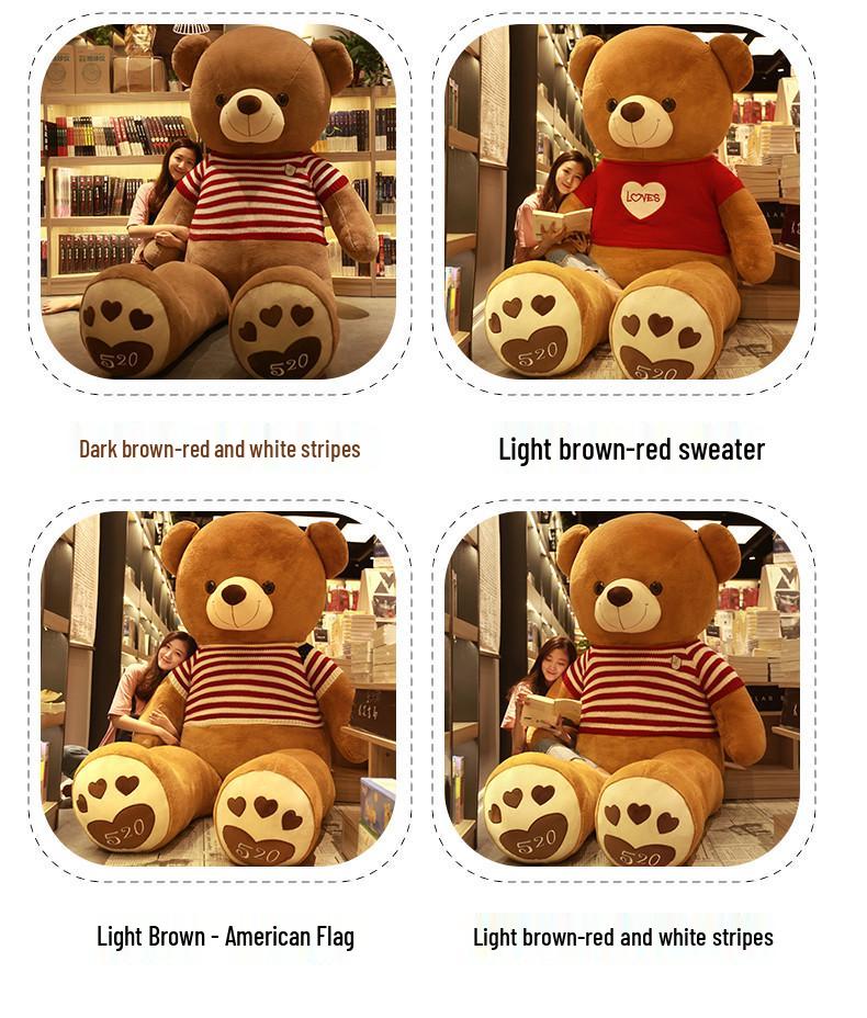 Extra Large Big Bear Plush Toy - Giant Teddy Bear for Girls' Birthday Gift