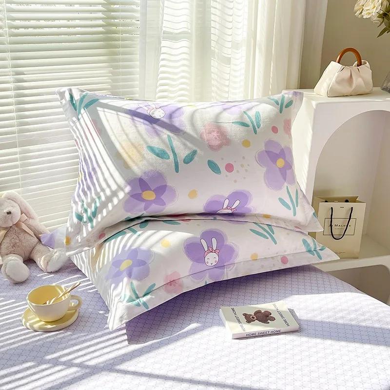 100%Cotton Pillowcases Pair Pack Cotton Pillowcases for Home Use 48x74cm Pillow Case Skin-friendly Comfortable 2pcs pillowcases