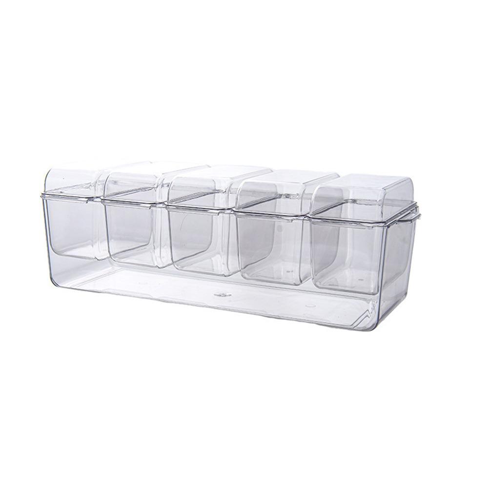 Transparent Fruit Snack Container Detachable Condiment Box Multifunction Seasoning Case  Party