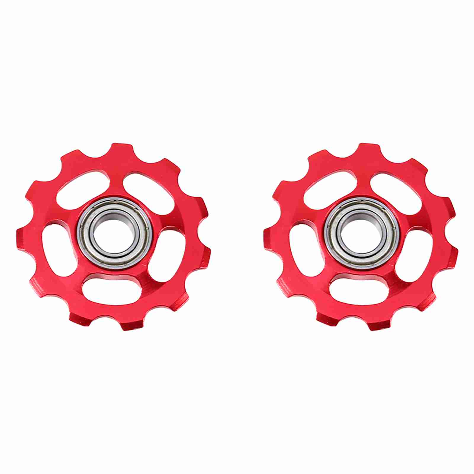 

2pcs Aluminum Alloy 11T CNC Jockey Wheel Rear Derailleur Pulley For Bicycle Bike Pink